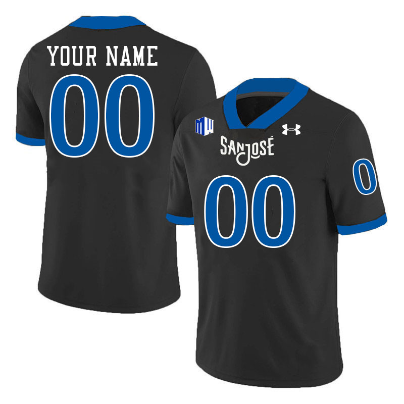 Custom San Jose State Spartans Name And Number Football Jersey-Black